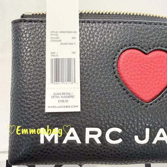 Marc Jacobs Valentine's Day Heart Pebbled Leather Wristlet - Picture 4 of 4
